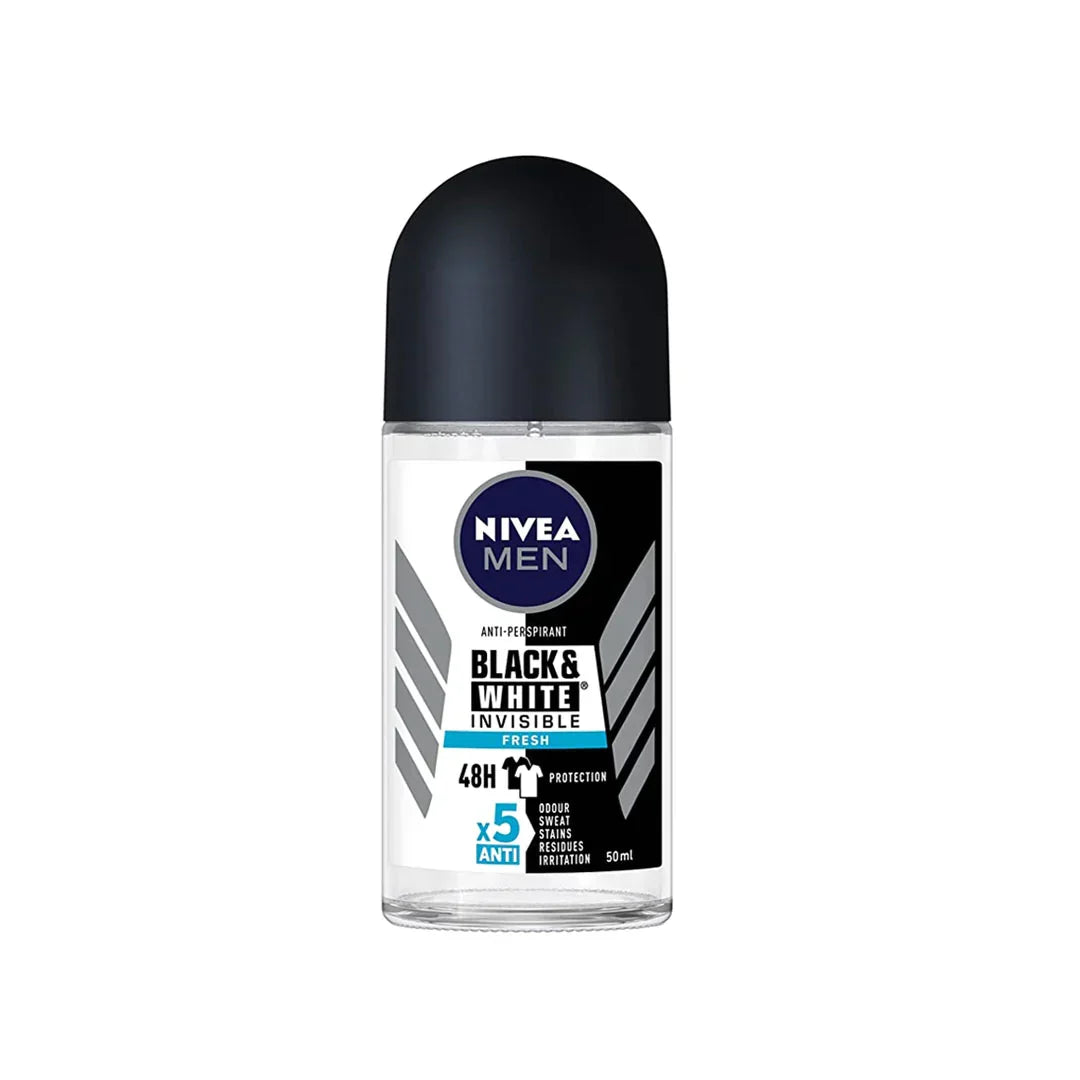 NIVEA Deodant Roll On Men Invisibel Black & White - 50ml - Buy Online in Pakistan at Cosmia.pk