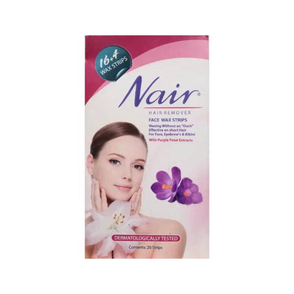 Nair Face Wax Strips With Purple Petal Extracts - 20Pcs - Buy Online in Pakistan at Cosmia.pk