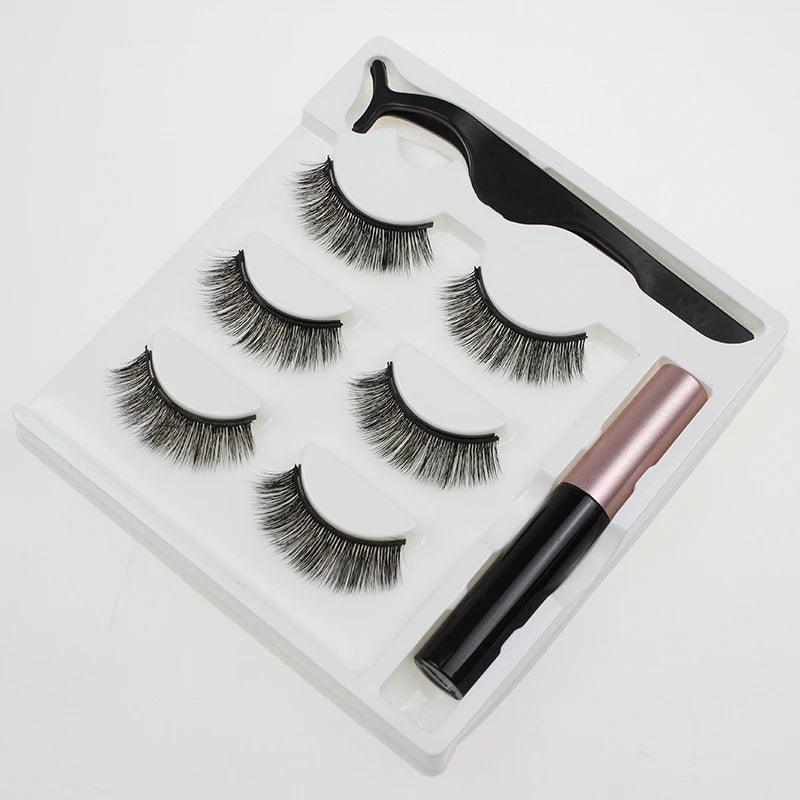 3 Pairs Magnetic Eyelash With Magnetic Liquid Eyeliner & Tweezer - Buy Online in Pakistan at Cosmia.pk