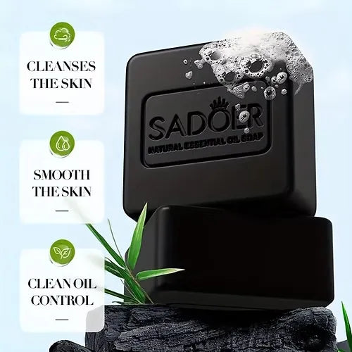 Sadoer Natural Essential Oil Soap with Activated Charcoal - 100g - Buy Online in Pakistan at Cosmia.pk