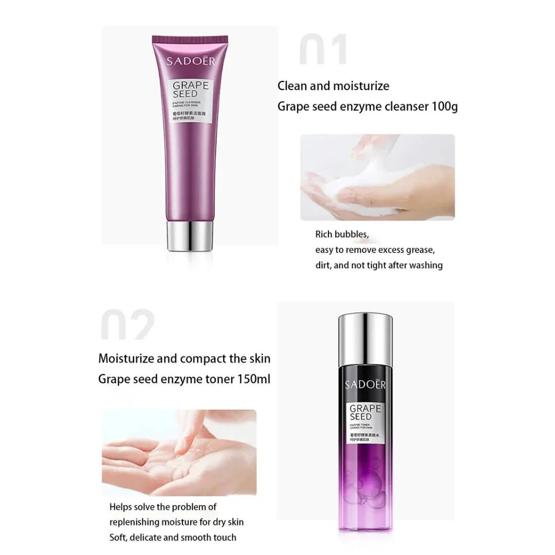 Sadoer 9in1 Grape Seed Enzyme Skin Care Kit - Buy Online in Pakistan at Cosmia.pk