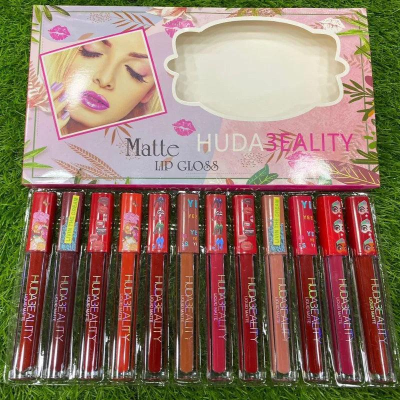 12 Pcs Huda Beauty Matte Liquid Lip Gloss - Buy Online in Pakistan at Cosmia.pk