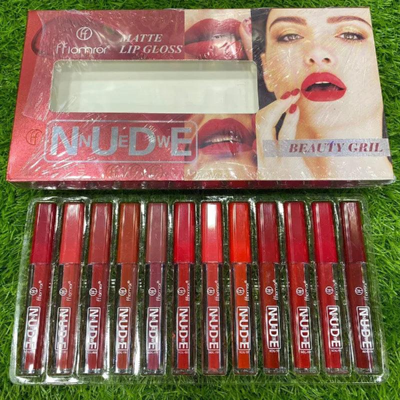 Flomror New Nude Matte Lip Gloss - 12 Pcs - Buy Online in Pakistan at Cosmia.pk