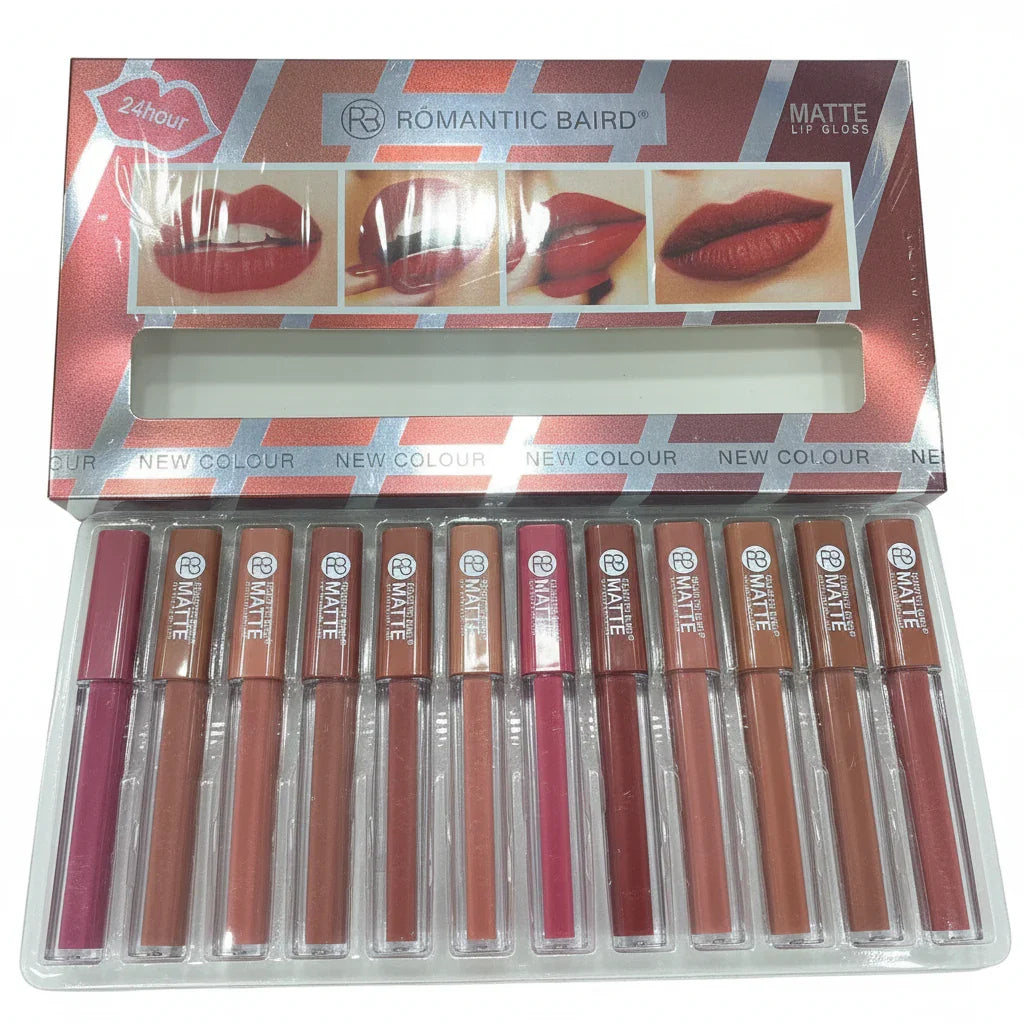 Romantic Baird New Color Matte Lip Gloss Pack of 12 - Buy Online in Pakistan at Cosmia.pk