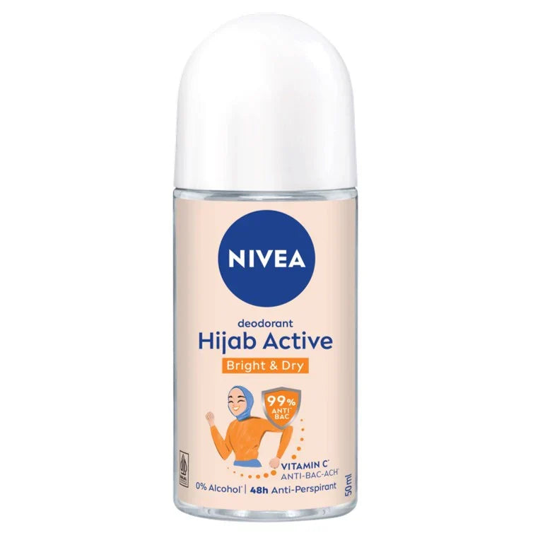 Nivea Hijab Active Bright & Dry Deodorant Roll On - 50ml - Buy Online in Pakistan at Cosmia.pk