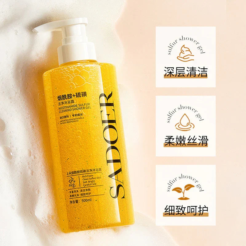SADOER Nicotinamide Sulfur Cleansing Shower Gel - 500ml - Buy Online in Pakistan at Cosmia.pk