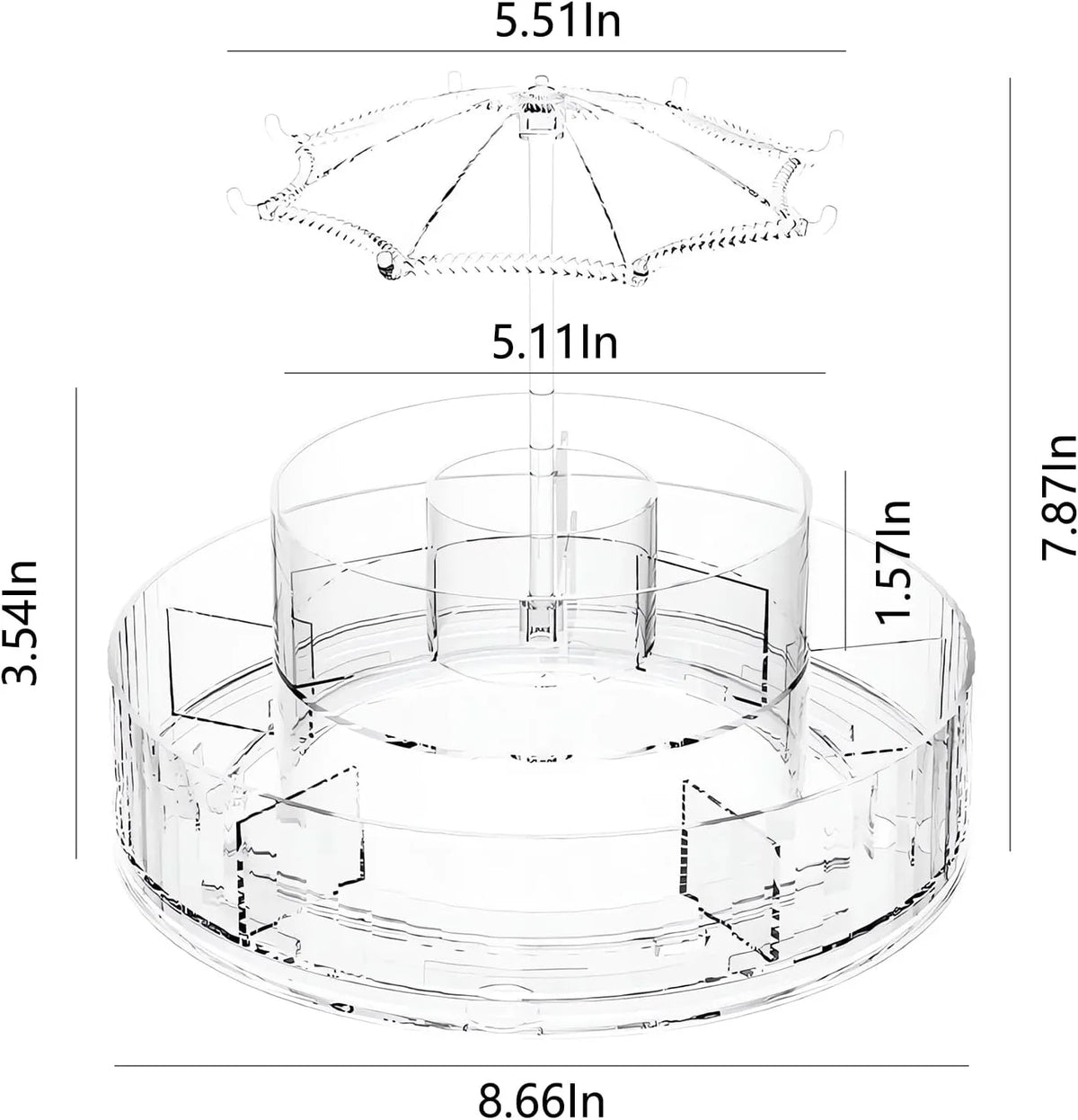 Light Luxury 360° Rotating Tabletop Cosmetics Storage Box - Buy Online in Pakistan at Cosmia.pk