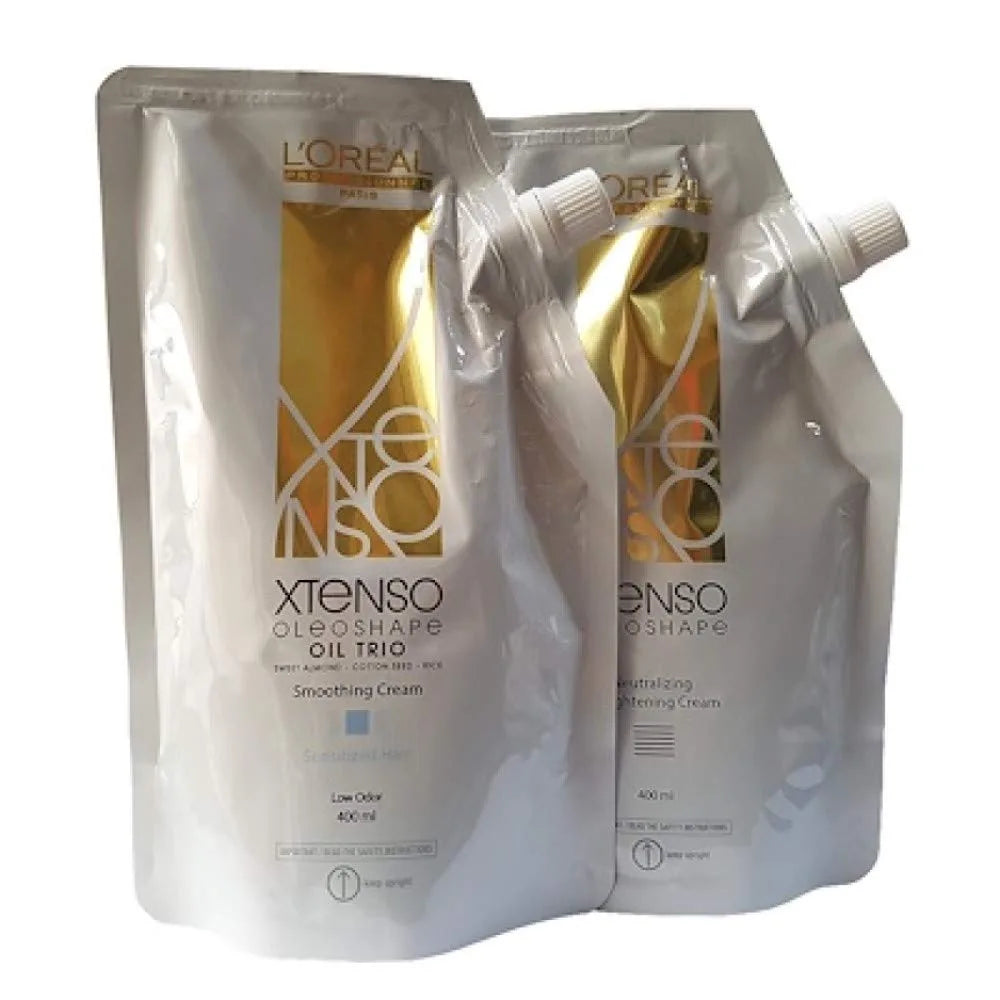 Original Loreal  x-tenso Hair Straightener Kit (Natural Hair Smoothing Cream 400ml + Neutralizer400ml) - Buy Online in Pakistan at Cosmia.pk