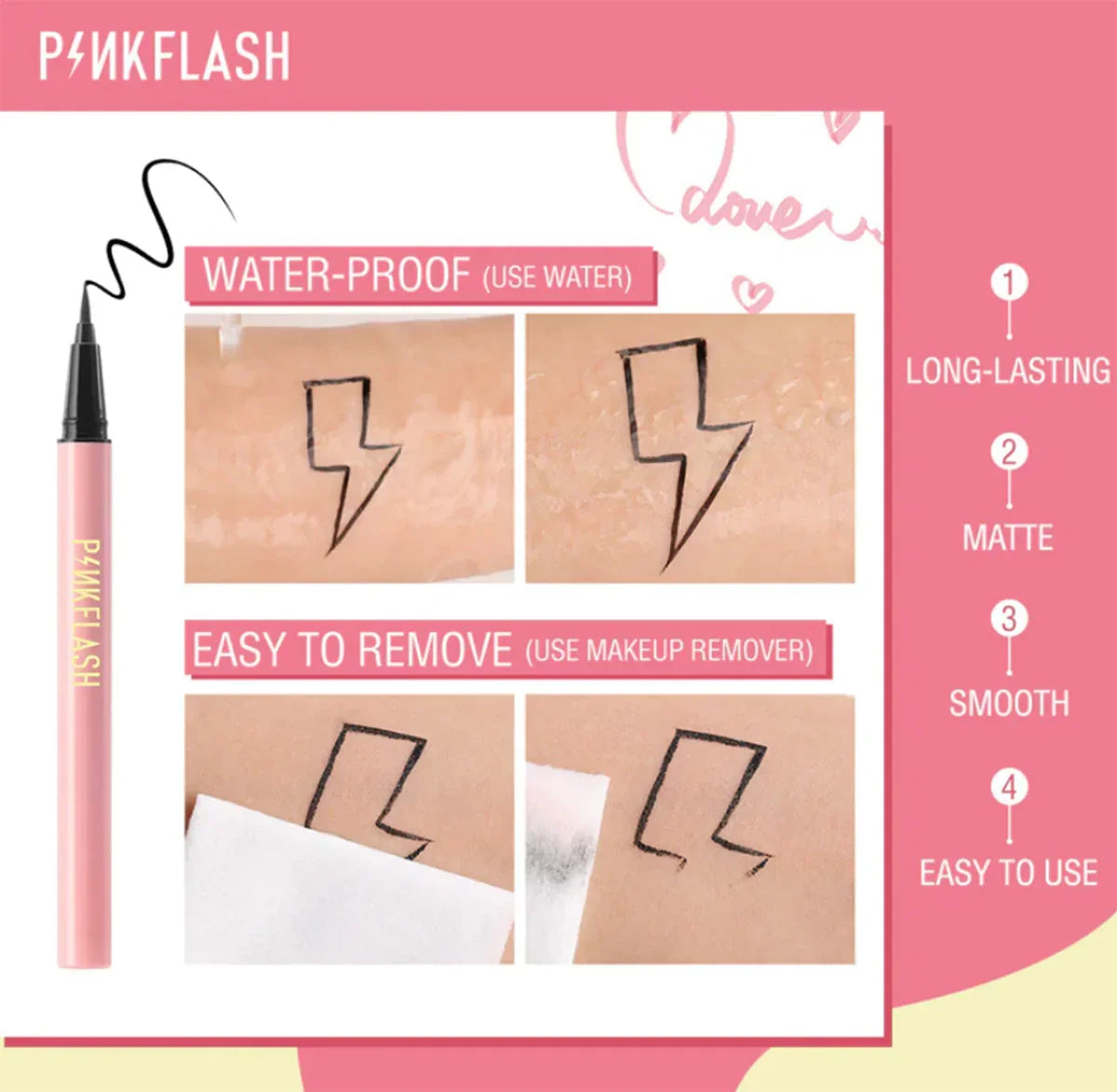 PINKFLASH Professional Long-Lasting Waterproof Liquid Quick Dry Eyeliner 0.8ml - Buy Online in Pakistan at Cosmia.pk