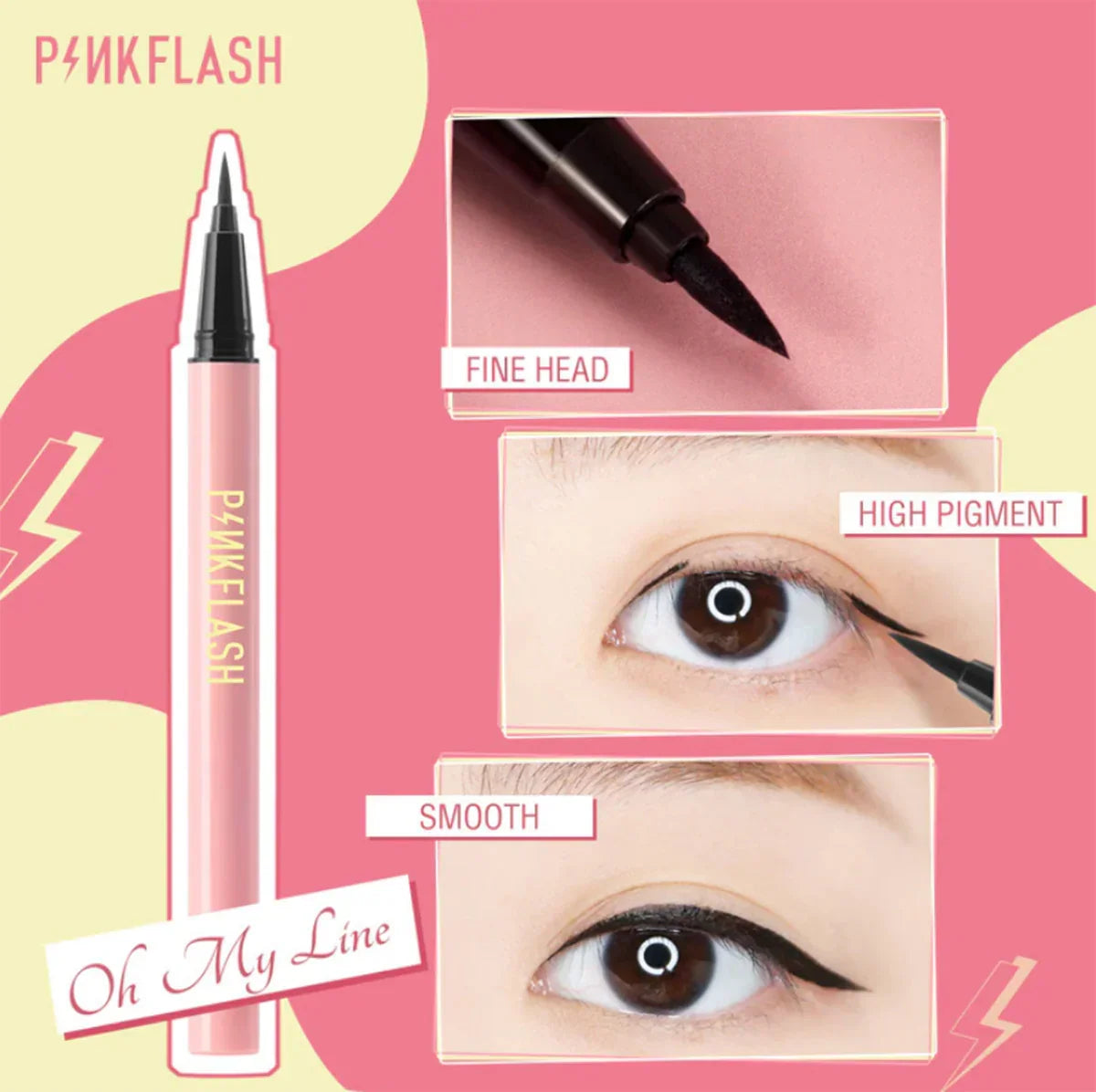 PINKFLASH Professional Long-Lasting Waterproof Liquid Quick Dry Eyeliner 0.8ml - Buy Online in Pakistan at Cosmia.pk