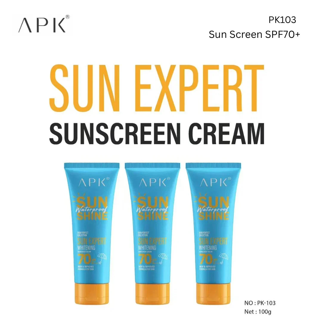 APK Whitening Sunscreen Cream SPF 70+++ - 100g - Buy Online in Pakistan at Cosmia.pk