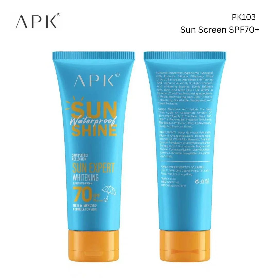 APK Whitening Sunscreen Cream SPF 70+++ - 100g - Buy Online in Pakistan at Cosmia.pk