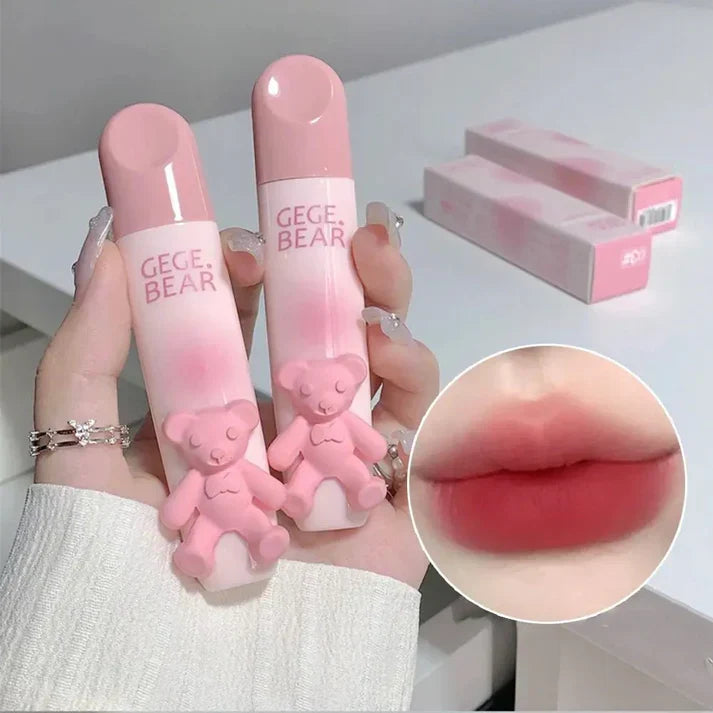 Gege Bear Pink Cute Bear Matte Velvet LipGloss - Buy Online in Pakistan at Cosmia.pk