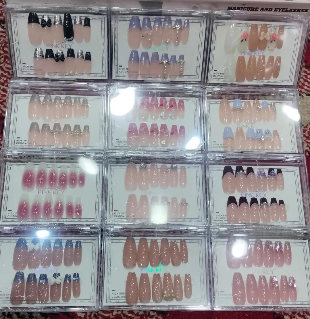 Pink Key Fancy Artifical Nails - Buy Online in Pakistan at Cosmia.pk