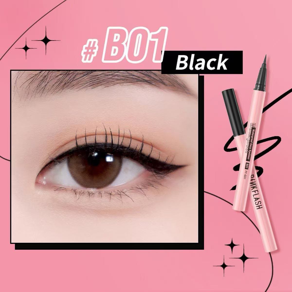 Pink flash eyeliner B01 Black Available at Cosmia.pk