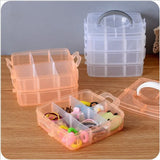 Plastic 3 Layer 18 Grid Jewelry/Makeup/Cosmetic Storage Box - Buy Online in Pakistan at Cosmia.pk