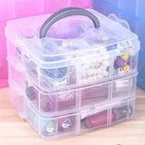 Plastic 3 Layer 18 Grid Jewelry/Makeup/Cosmetic Storage Box - Buy Online in Pakistan at Cosmia.pk