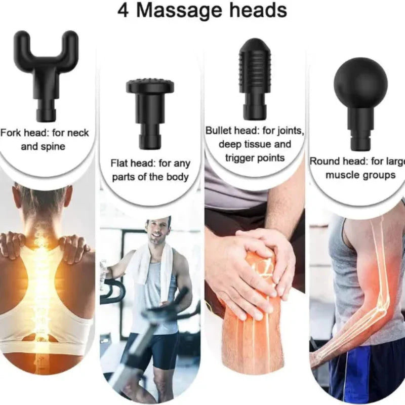 Professional Deep Tissue Massage Gun – 4 Heads - Buy Online in Pakistan at Cosmia.pk