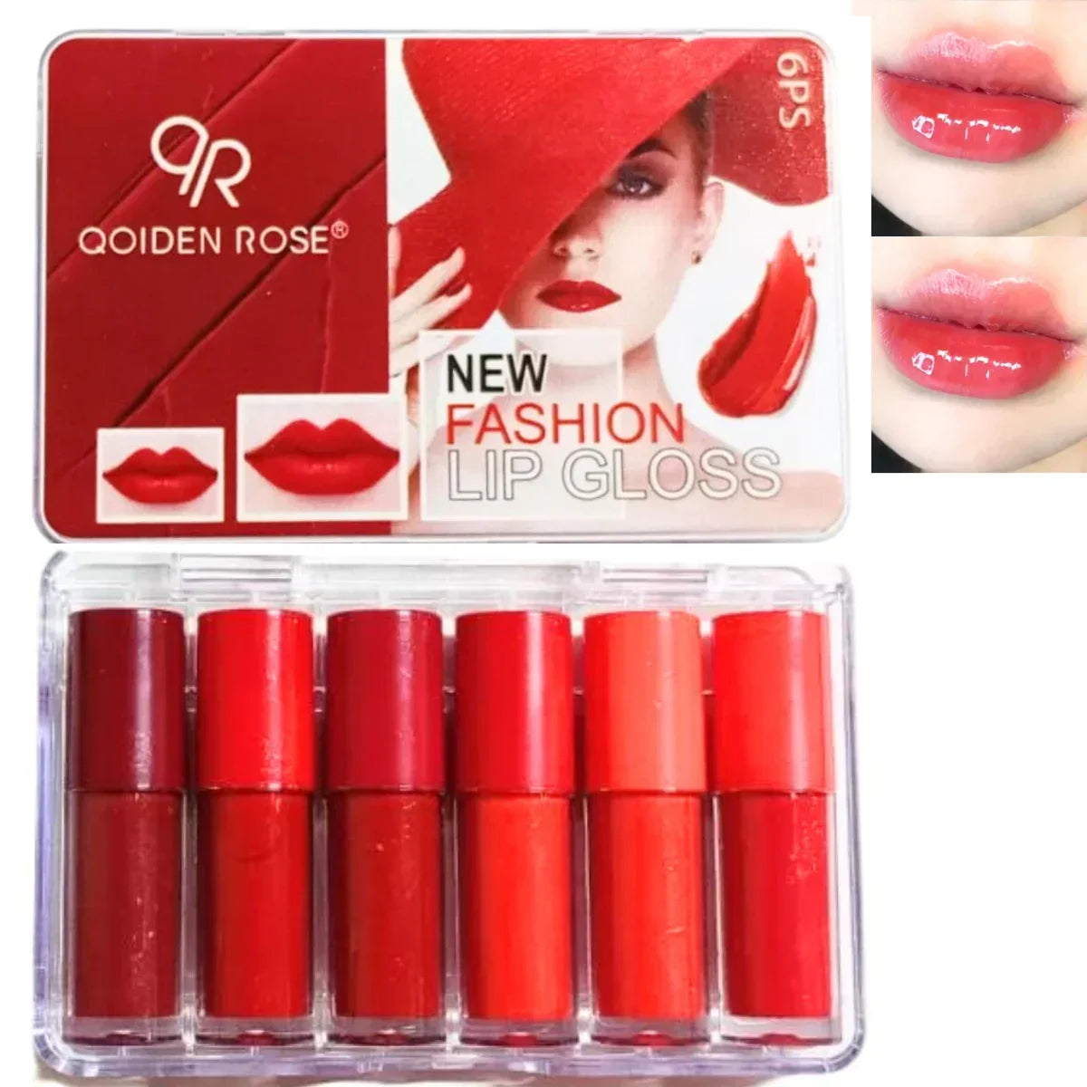 Qoiden Rose Mini Lipgloss Set Red - 6Pcs - Buy Online in Pakistan at Cosmia.pk