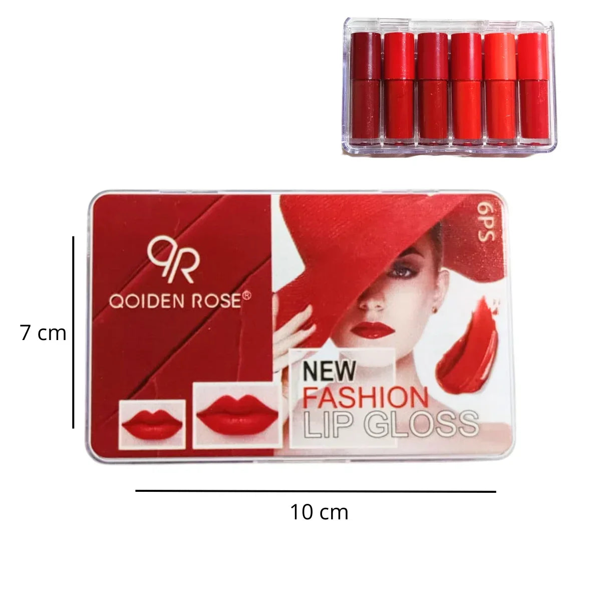 Qoiden Rose Mini Lipgloss Set Red - 6Pcs - Buy Online in Pakistan at Cosmia.pk