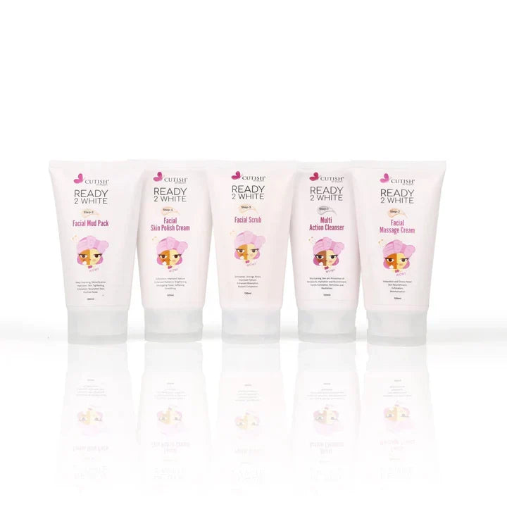 Cutish Ready 2 White Facial 5 Step Kit (Each Tube 120ml) - Buy Online in Pakistan at Cosmia.pk