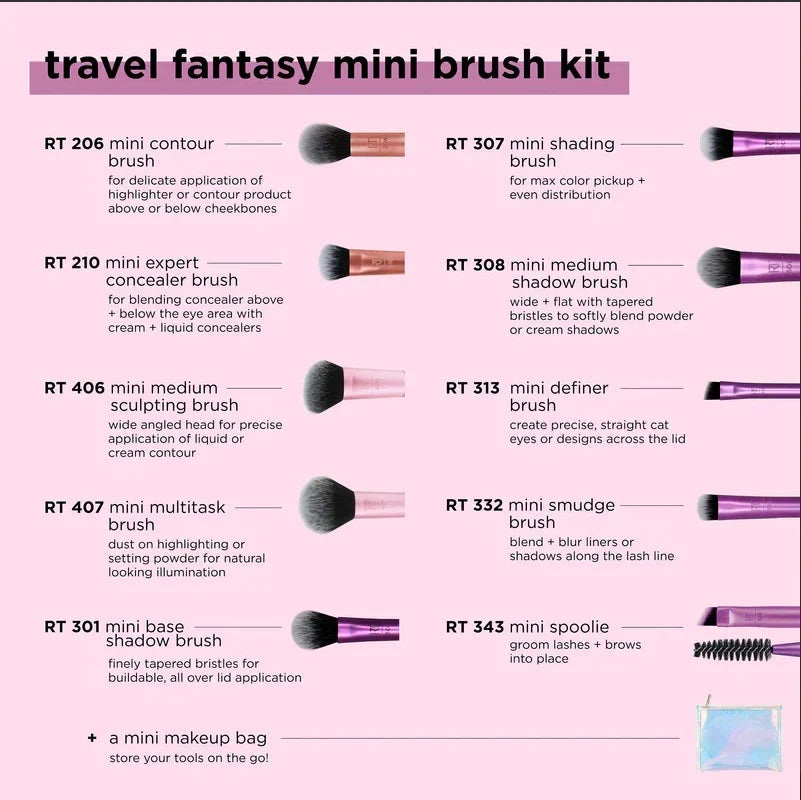 Real Techniques Travel Fantasy Mini Brush Set- 10PCS - Buy Online in Pakistan at Cosmia.pk