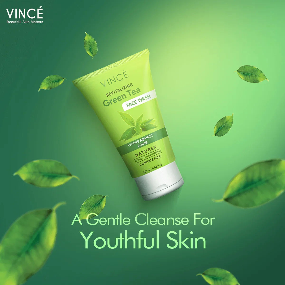 Vince Revitalizing Green Tea Face Wash - 120ml - Buy Online in Pakistan at Cosmia.pk