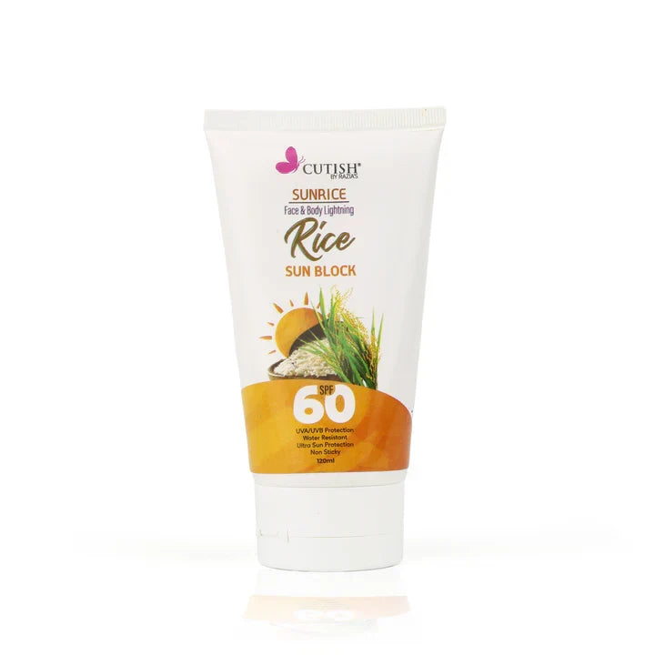 Cutish Rice Sunblock 120ml - Buy Online in Pakistan at Cosmia.pk