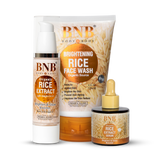 BNB Rice Glow Day Care Essentials (Rice Extract Facewash - 120ml + Rice Extract Cream - 50ml + Rice Extract Serum 30ml) - Buy Online in Pakistan at Cosmia.pk