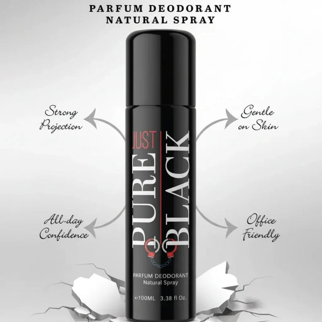 Shifan's Just Pure Black Perfume Deodorant Natural Spray - 100ml - Buy Online in Pakistan at Cosmia.pk