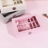 Velvet Glass Ring Earring Jewelry Display Organizer Box - Buy Online in Pakistan at Cosmia.pk