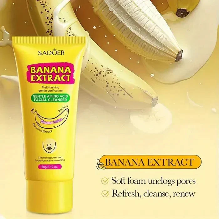 SADOER Banana Facial Cleanser Deep Cleaning Oil-Control Whitening Brightening & Moisturizing Face Wash - 60g - Buy Online in Pakistan at Cosmia.pk