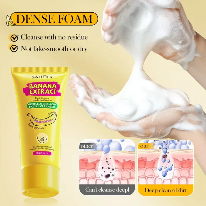 SADOER Banana Facial Cleanser Deep Cleaning Oil-Control Whitening Brightening & Moisturizing Face Wash - 60g - Buy Online in Pakistan at Cosmia.pk