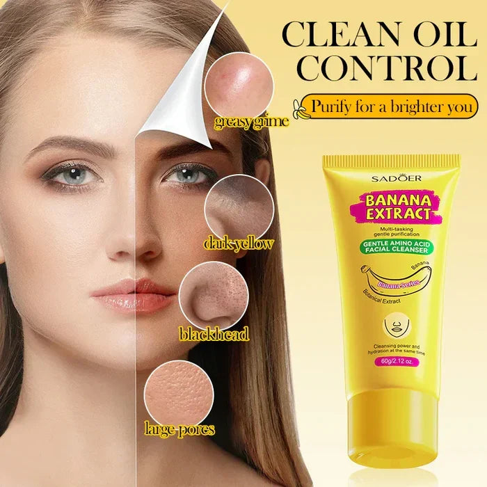 SADOER Banana Facial Cleanser Deep Cleaning Oil-Control Whitening Brightening & Moisturizing Face Wash - 60g - Buy Online in Pakistan at Cosmia.pk
