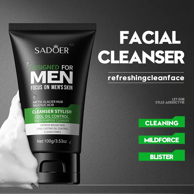SADOER Men's Cool Oil Control Salicylic Acid Mud Cleanser - 100g - Buy Online in Pakistan at Cosmia.pk