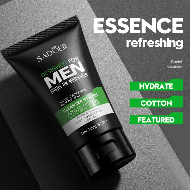 SADOER Men's Cool Oil Control Salicylic Acid Mud Cleanser - 100g - Buy Online in Pakistan at Cosmia.pk