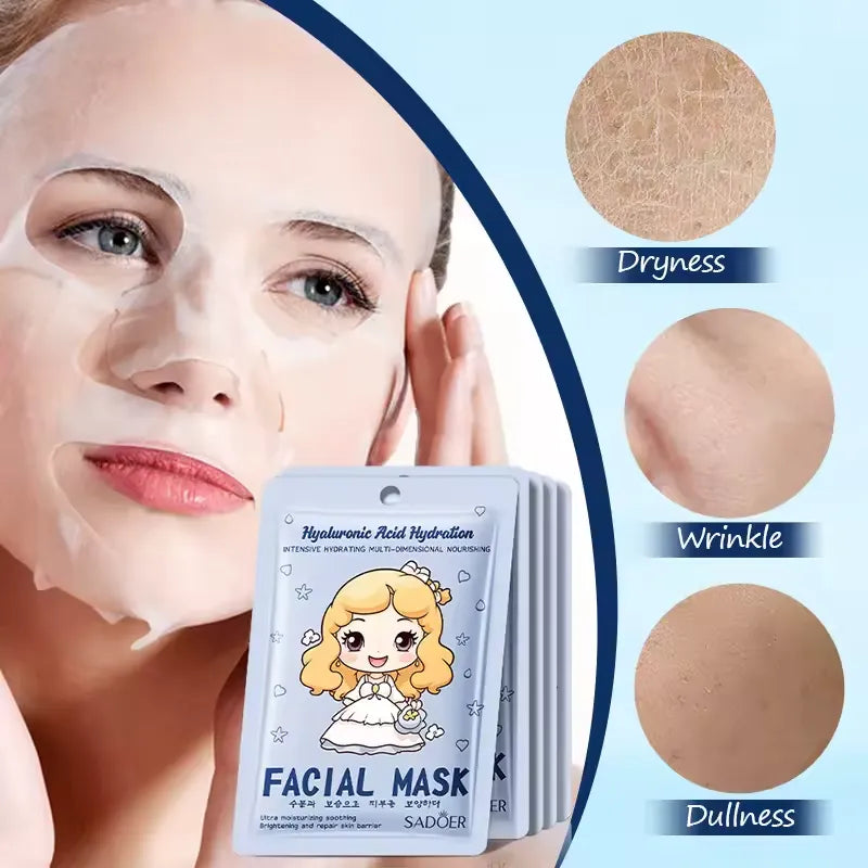 SADOER Pack of 06 Princess Hyaluronic Acid Collagen Face Mask - Buy Online in Pakistan at Cosmia.pk