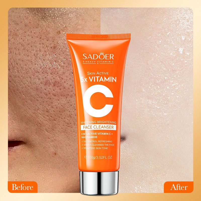 SADOER Skin Active 5x Vitamin C Whitening Brightening Face Cleanser - 100g - Buy Online in Pakistan at Cosmia.pk