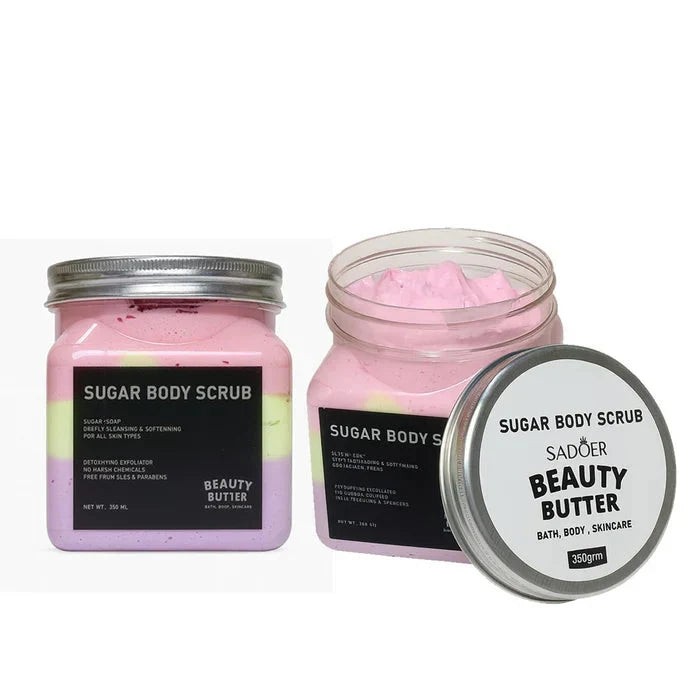 SADOER Sugar Body Scrub Beauty Butter - 350gm - Buy Online in Pakistan at Cosmia.pk