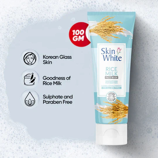 Skin White Rice Milk Face wash (Sulphate & Paraben Free) - Buy Online in Pakistan at Cosmia.pk