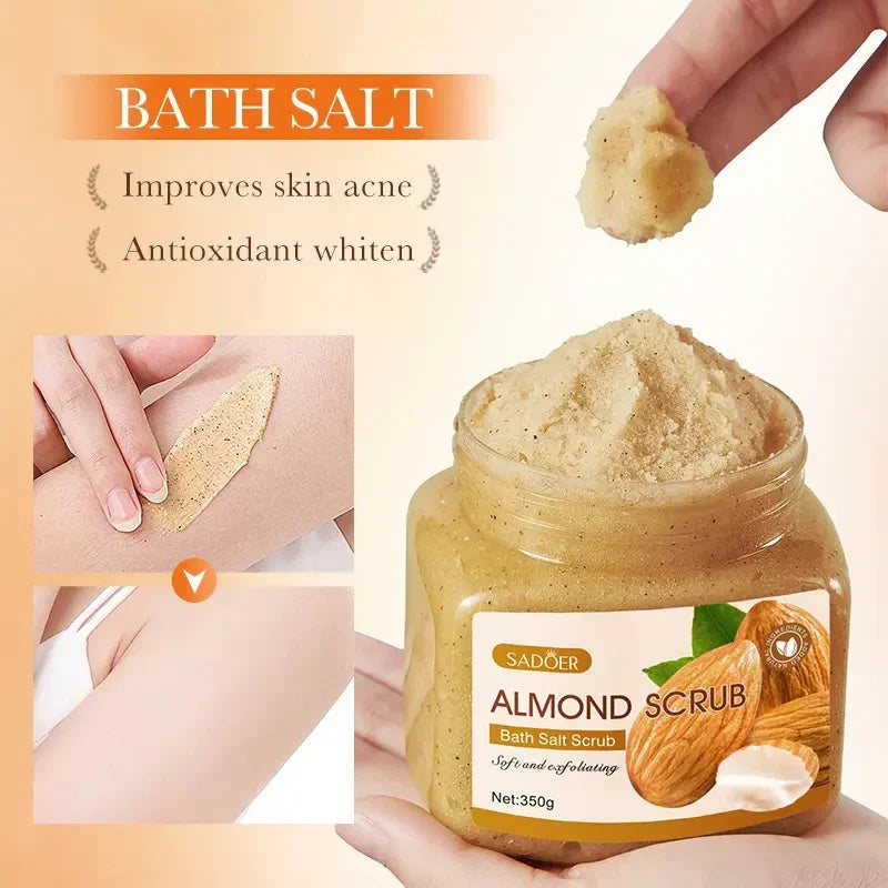 Sadoer Almond Scrub Soft And Exfoliating Bath Salt Scrub - 350g - Buy Online in Pakistan at Cosmia.pk