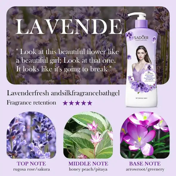 Sadoer Lavender Silky Freshen Fragrance Body Wash 500ml - image 2