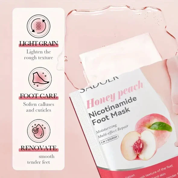 Sadoer Honey Peach Nicotinamide Moisturizing Foot Mask - Buy Online in Pakistan at Cosmia.pk