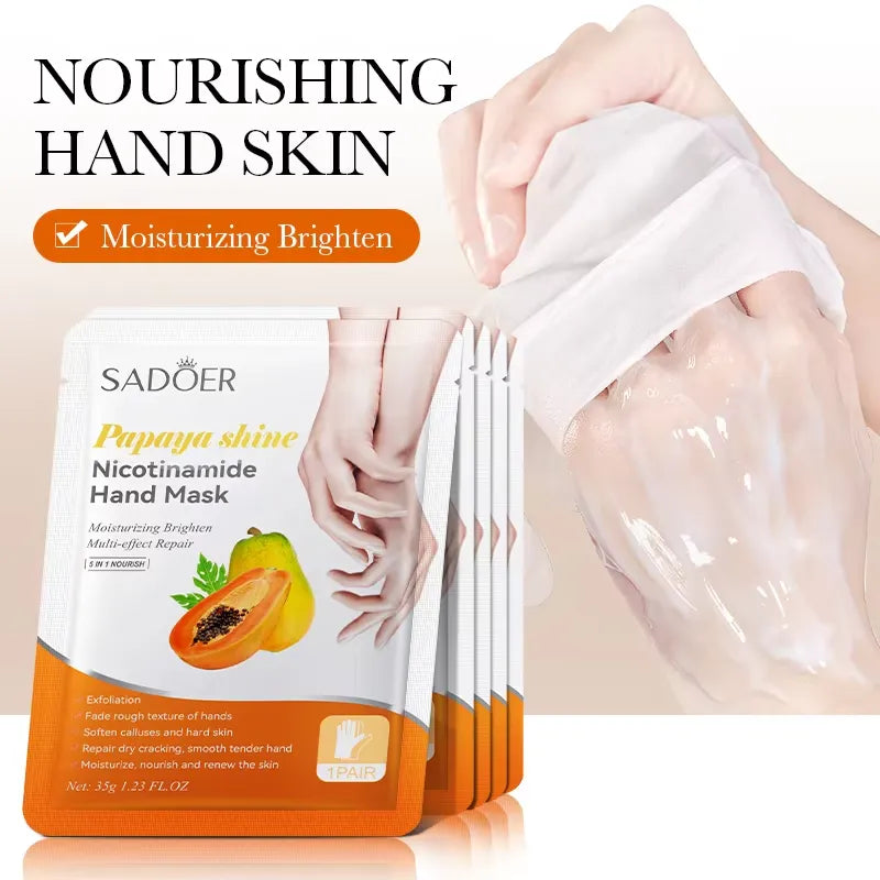 Sadoer Papaya Shine Nicotinamide Whitening Hand mask 35g - Buy Online in Pakistan at Cosmia.pk