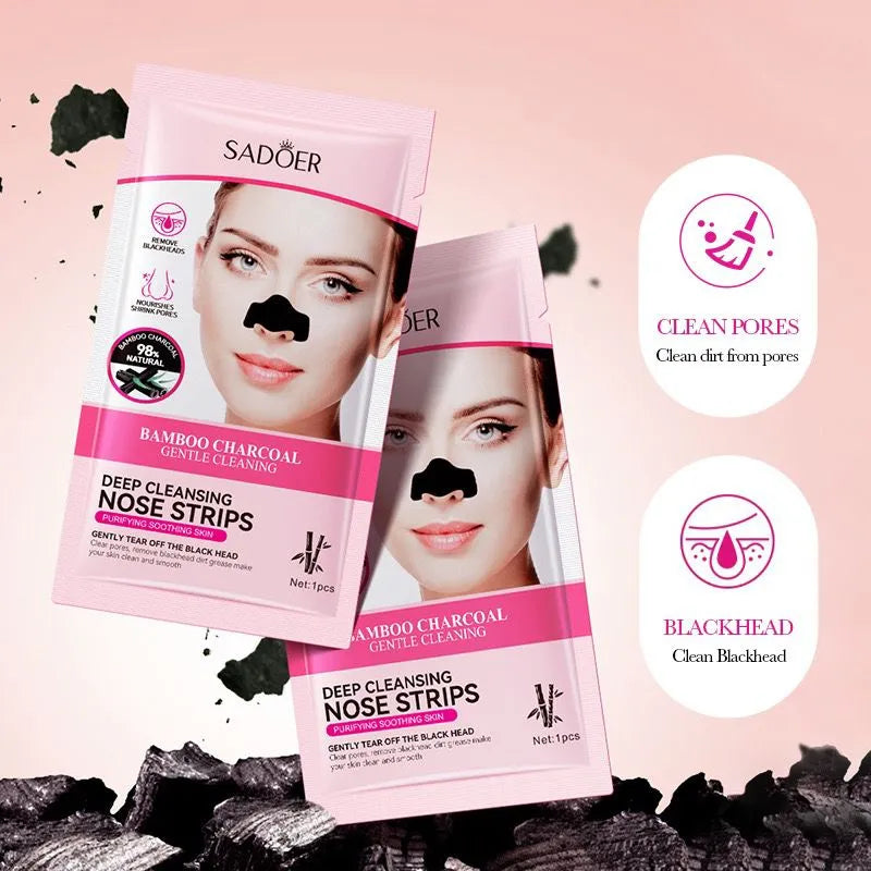 Sadoer Pink Bamboo Charcoal Deep Cleansing Nose Strips - 6 Strips - Buy Online in Pakistan at Cosmia.pk