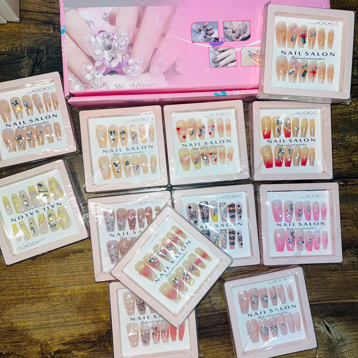 Salon Look Stylish Artifical Nails With Free Stickers(12 Pcs) - Buy Online in Pakistan at Cosmia.pk