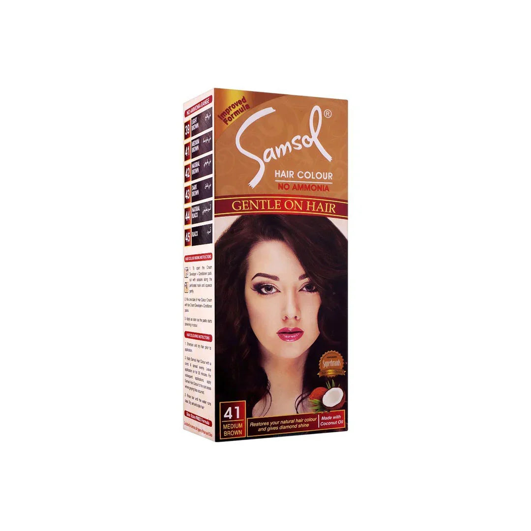 Samsol Hair Color Medium Brown No.41 1 Packet - Buy Online in Pakistan at Cosmia.pk