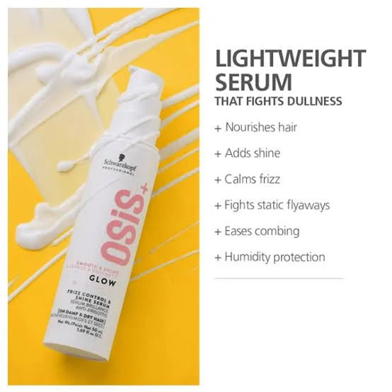 Schwarzkopf Osis+ Glow Frizz Control & Shine Serum - 50ml - Buy Online in Pakistan at Cosmia.pk
