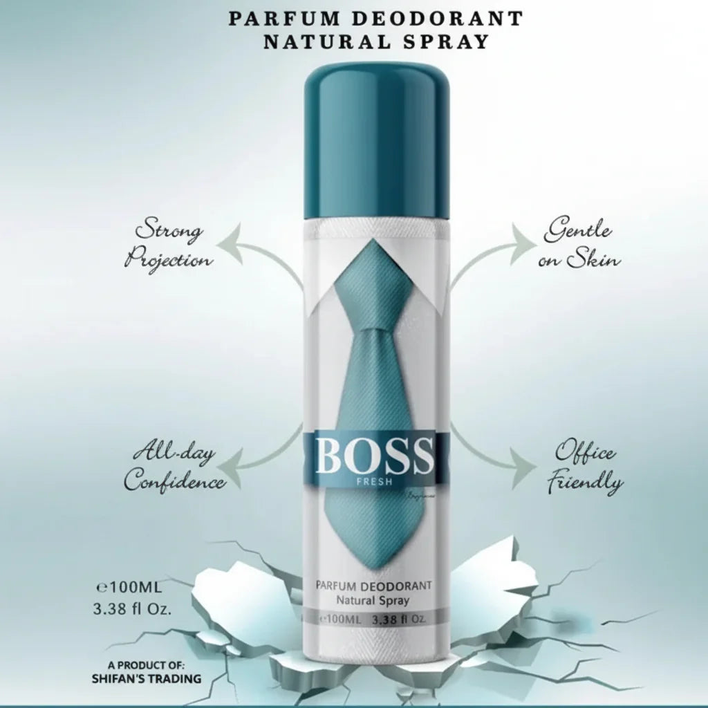 Shifan's Boss Fresh Perfume Deodorant Natural Spray - 100ml - Buy Online in Pakistan at Cosmia.pk