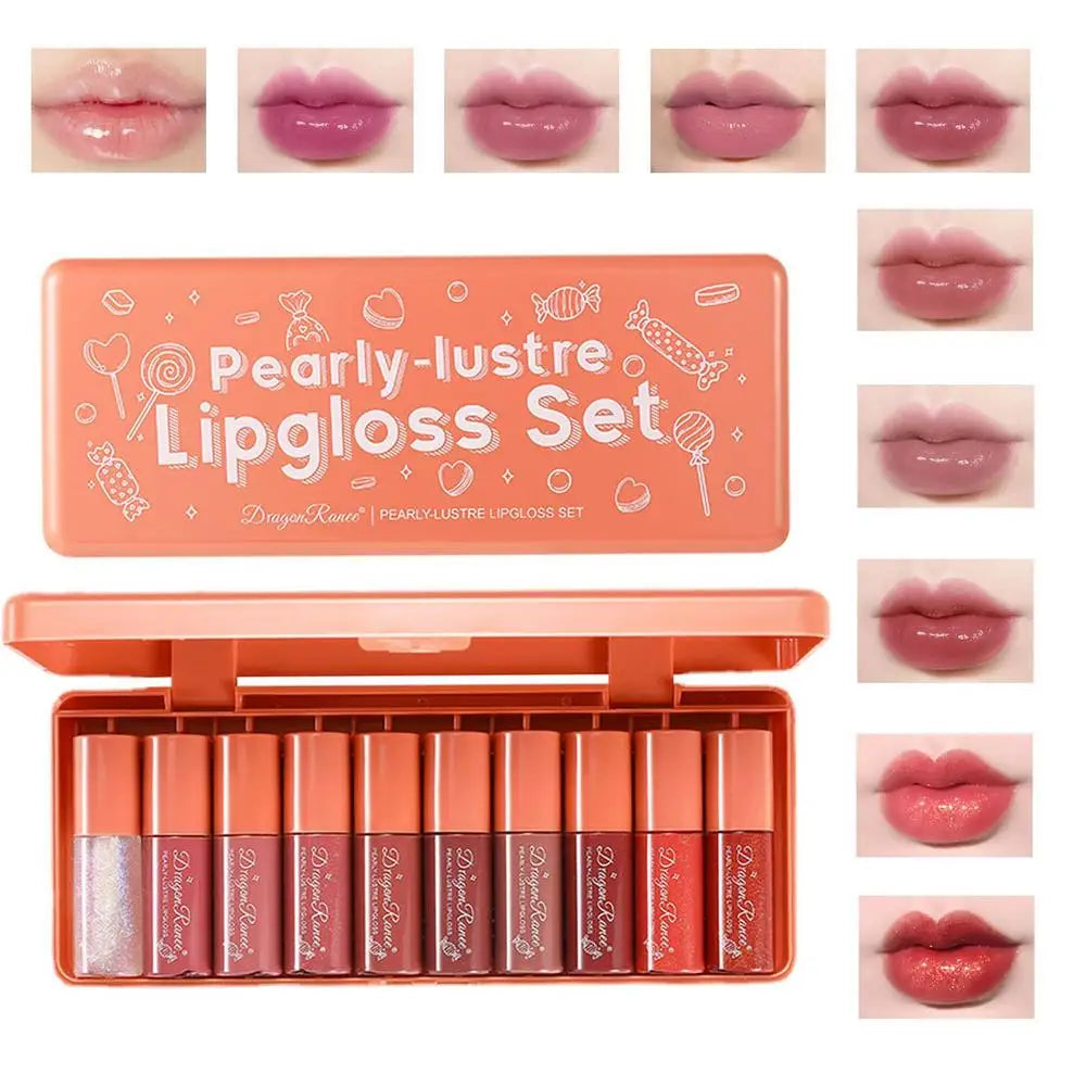10pcs Dragon Ranee Pearly Lustre Lip Gloss Set - Buy Online in Pakistan at Cosmia.pk